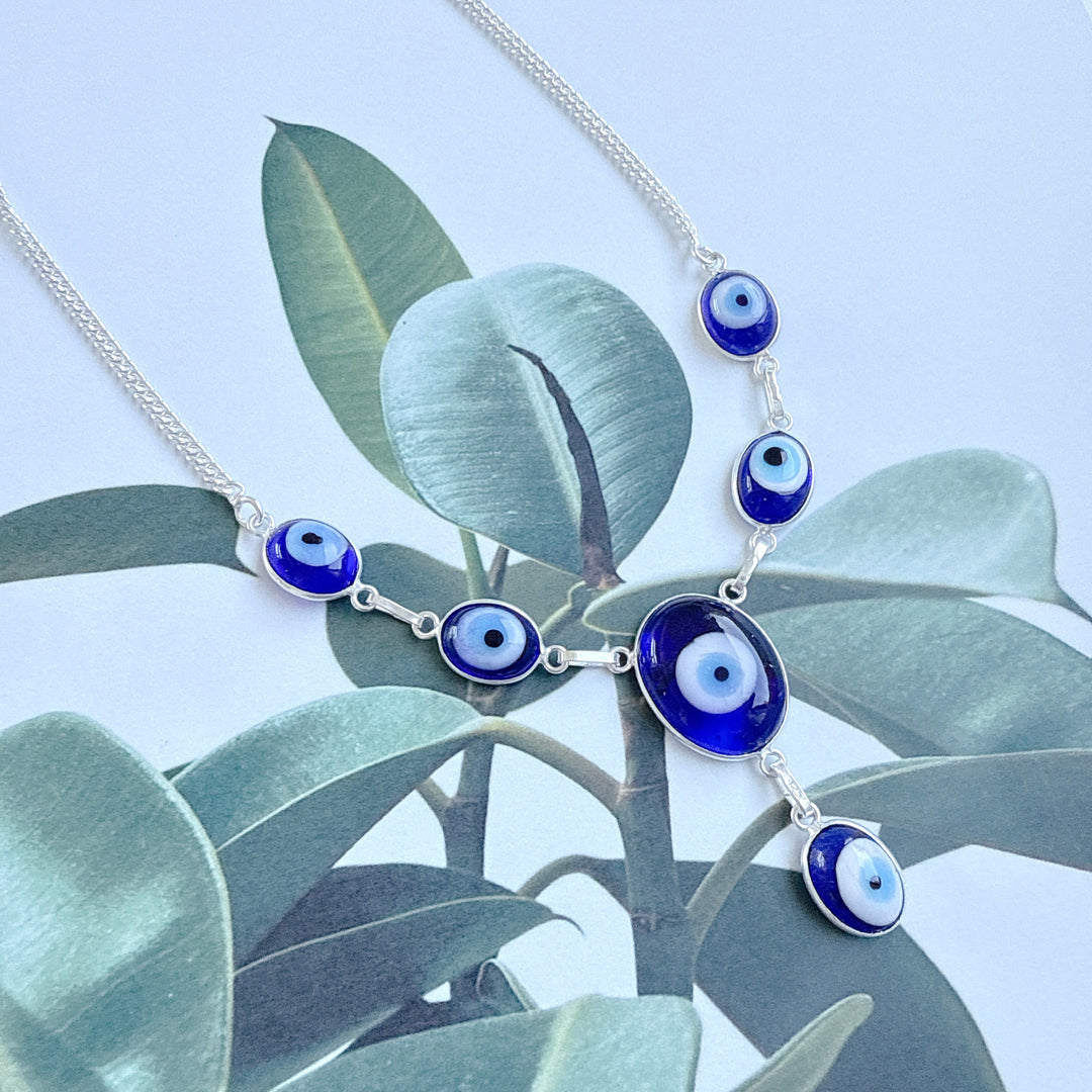 Evil Eye Necklace, Earrings & Bracelet Set