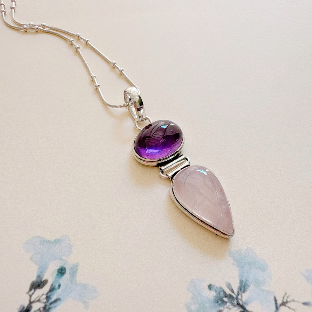 Amethyst & Rose Quartz Pendant
