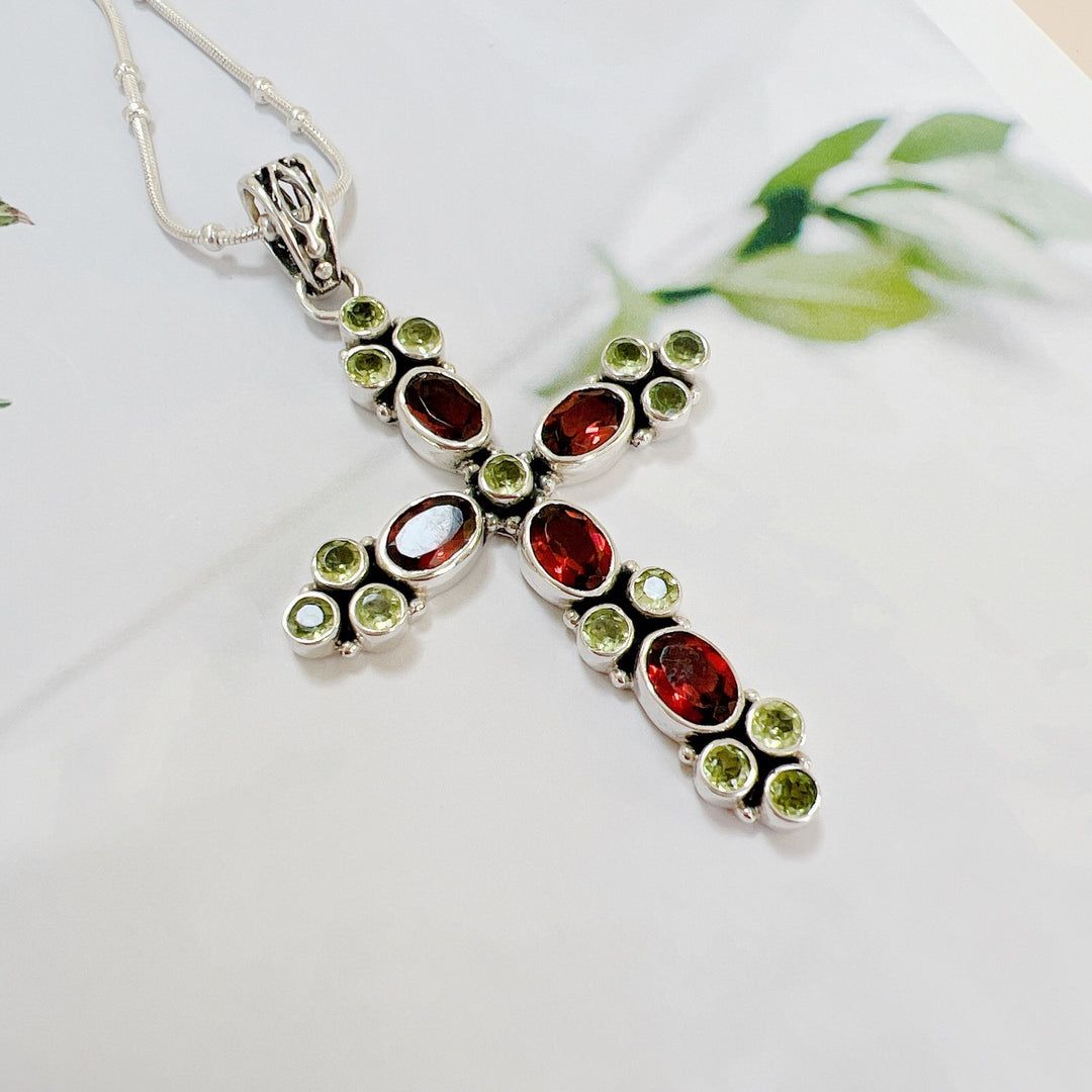 Garnet & Peridot Pendant