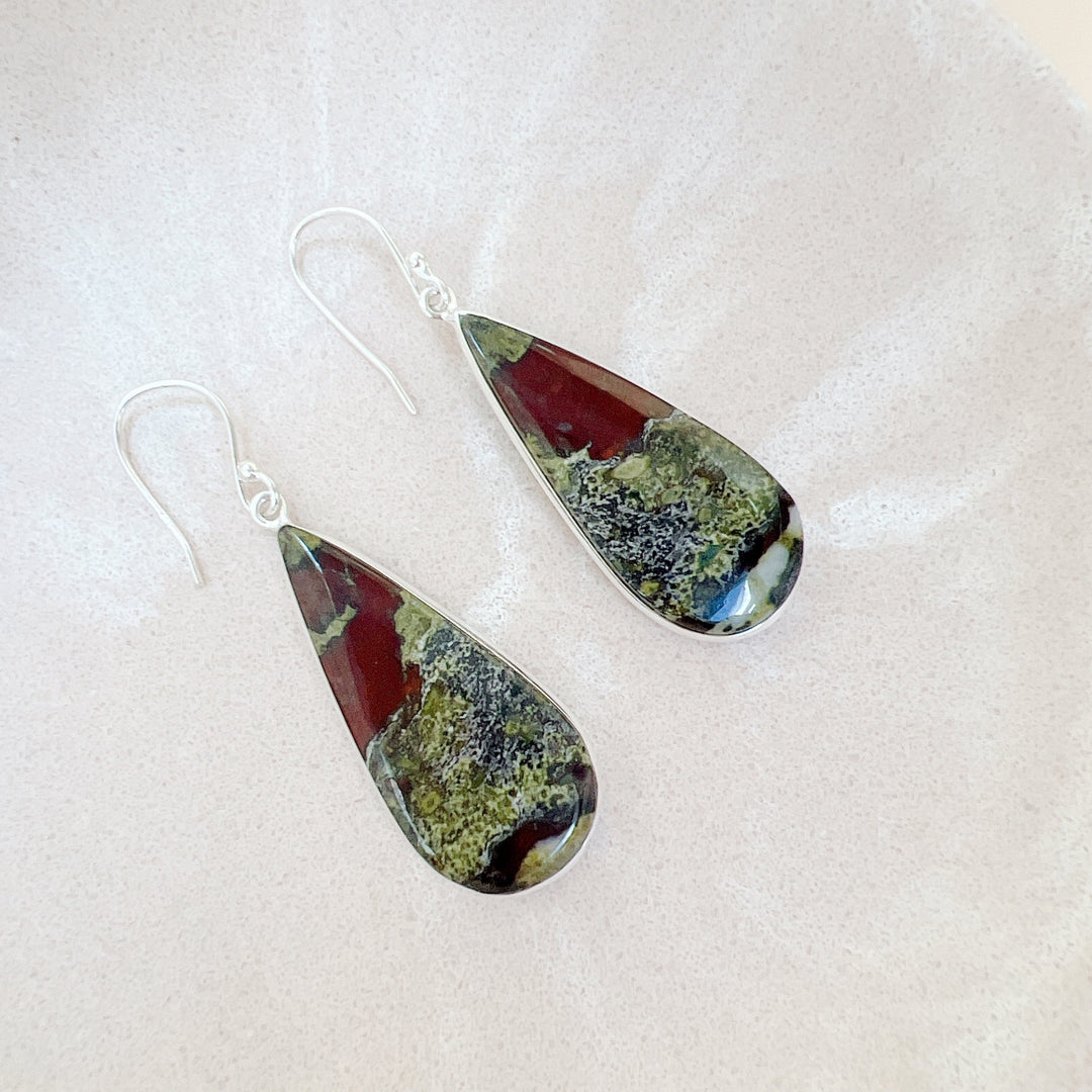 Dragon Blood Stone Earrings