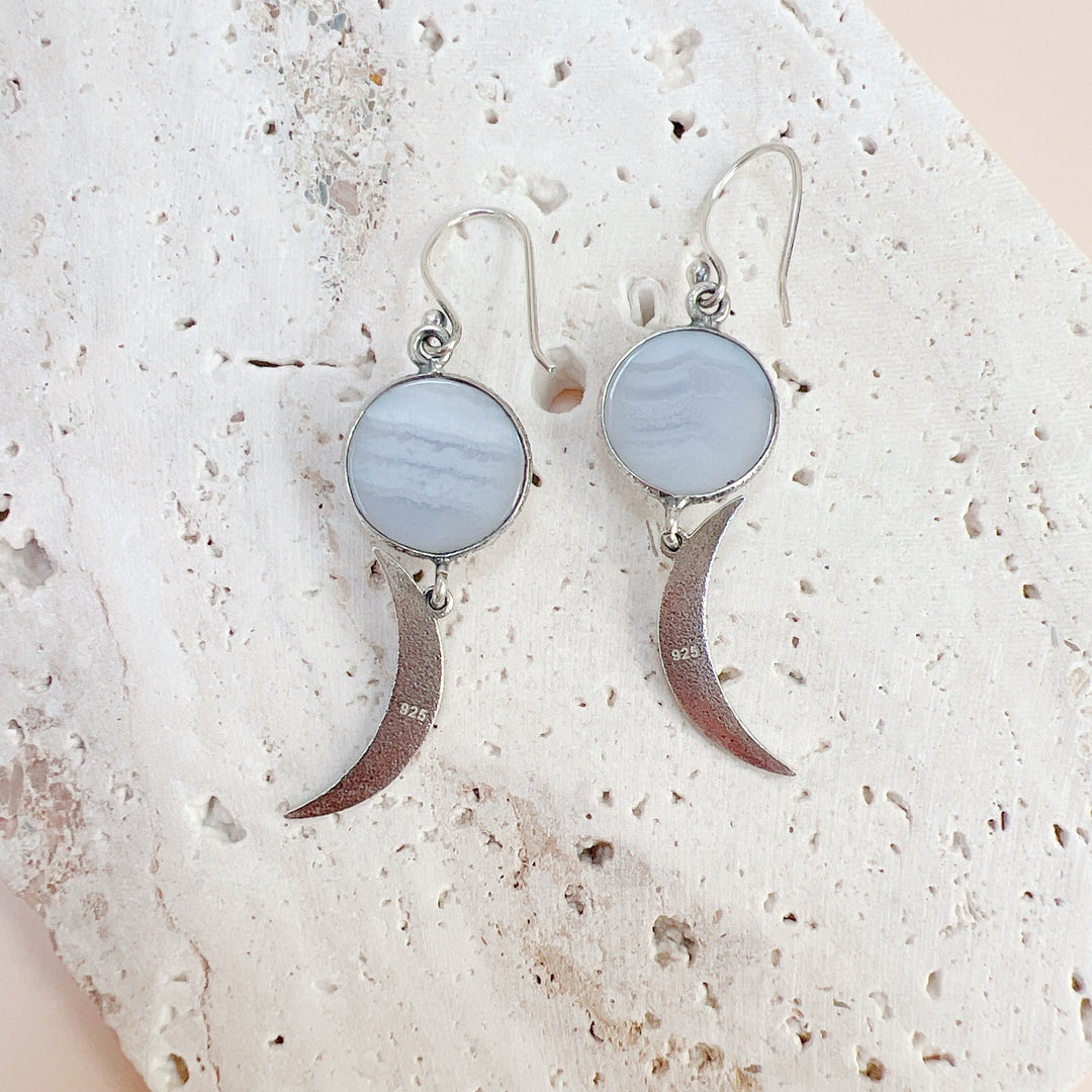 Blue Lace Agate Earrings