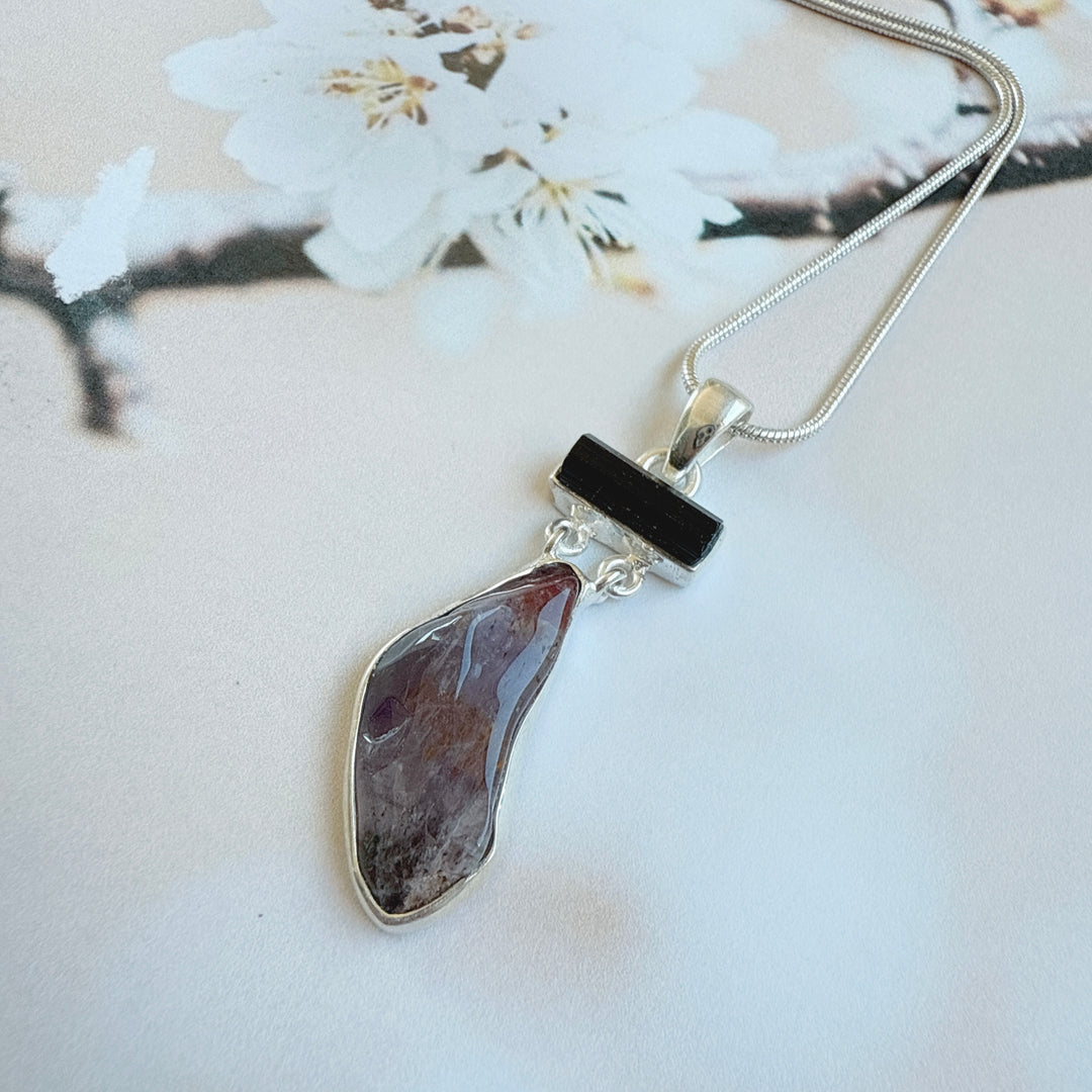 Black Tourmaline and Caxonete Pendant