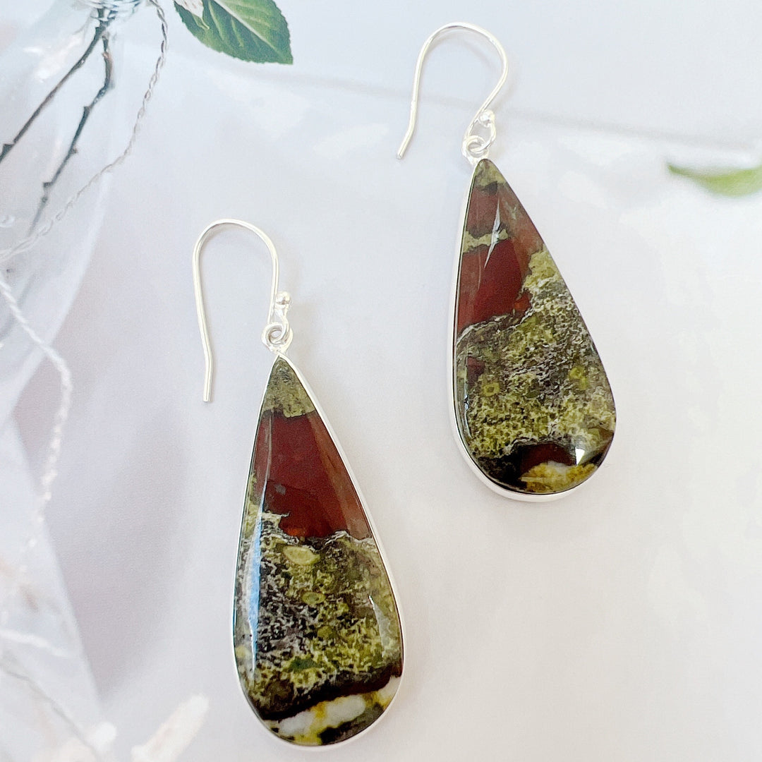 Dragon Blood Stone Earrings