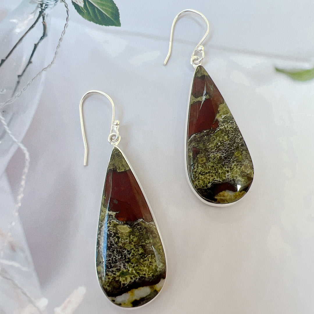 Dragon Blood Stone Earrings