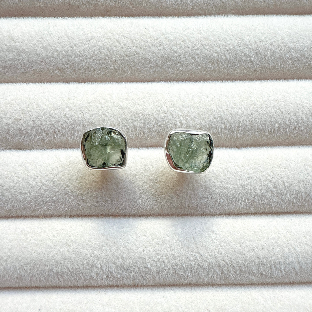 Moldavite Studs