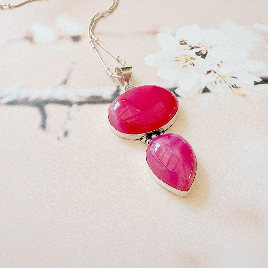 Pink Botswana Agate Pendant