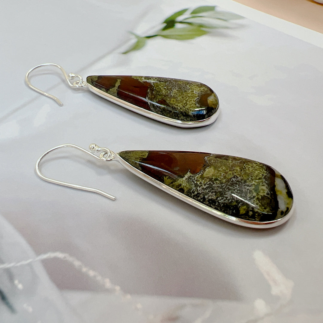 Dragon Blood Stone Earrings