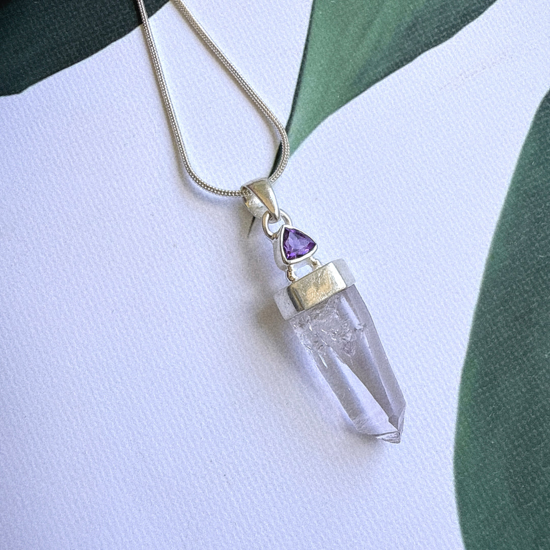 Lavender & Amethyst Pendant