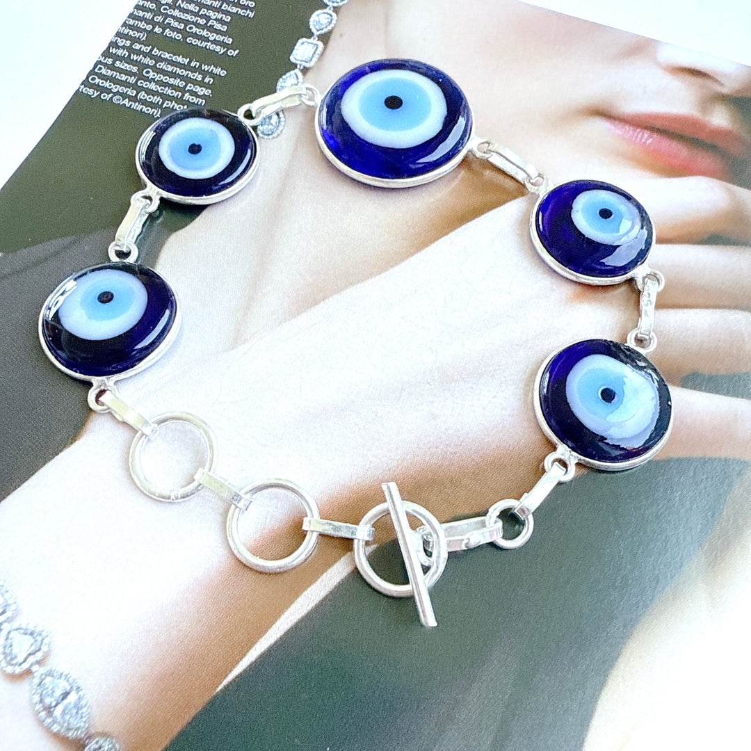 Evil Eye Necklace, Earrings & Bracelet Set