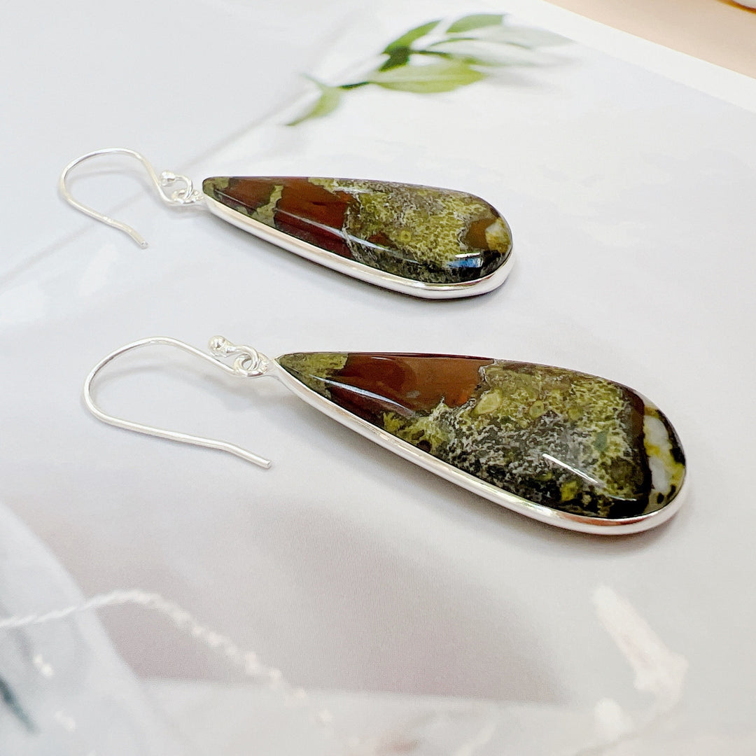 Dragon Blood Stone Earrings