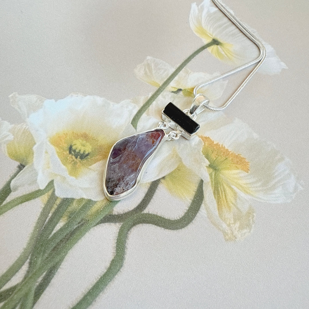 Black Tourmaline and Caxonete Pendant