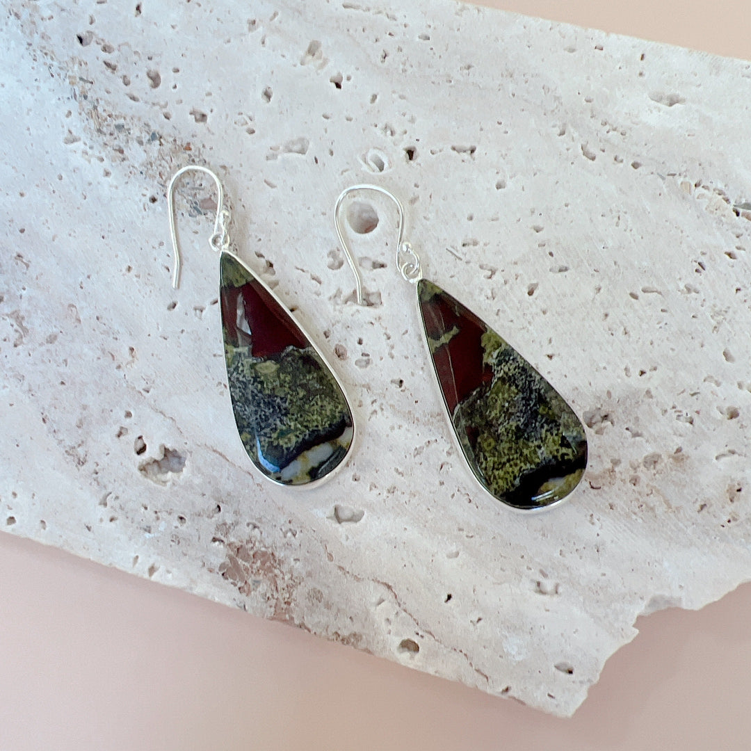 Dragon Blood Stone Earrings