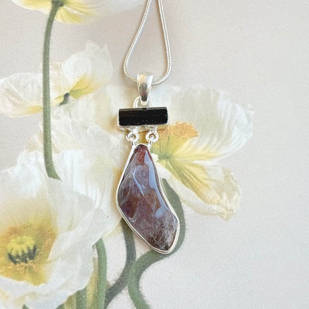 Black Tourmaline and Caxonete Pendant