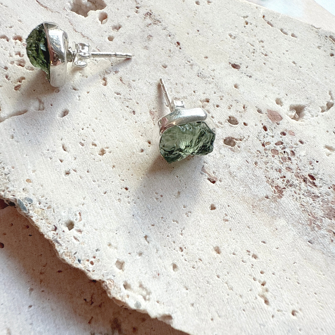 Moldavite Studs