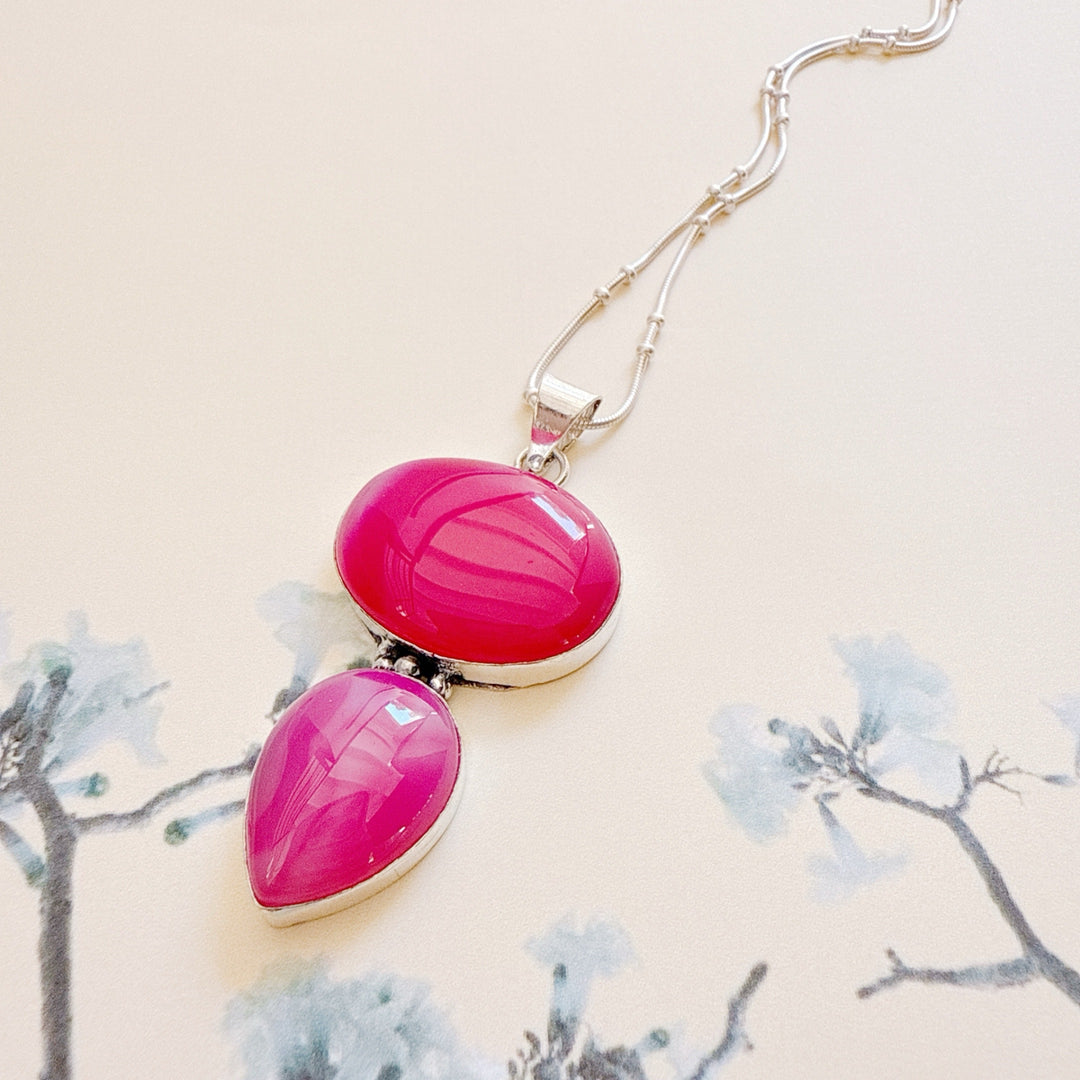 Pink Botswana Agate Pendant