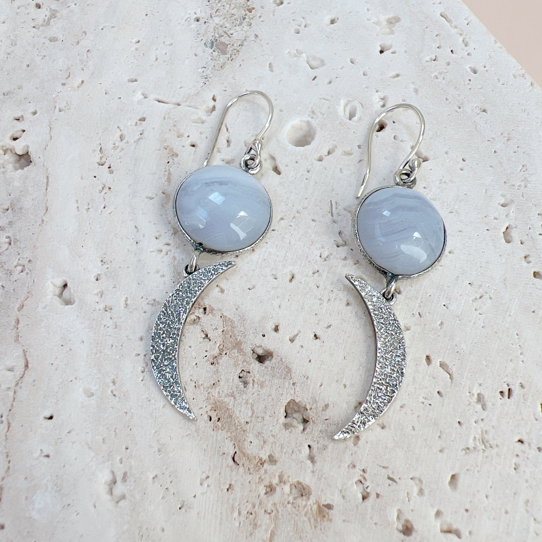 Blue Lace Agate Earrings