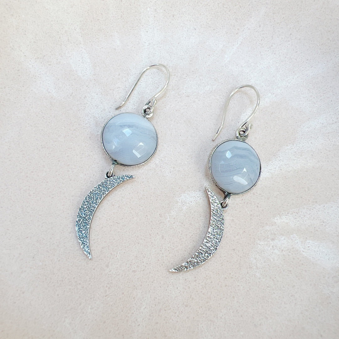 Blue Lace Agate Earrings