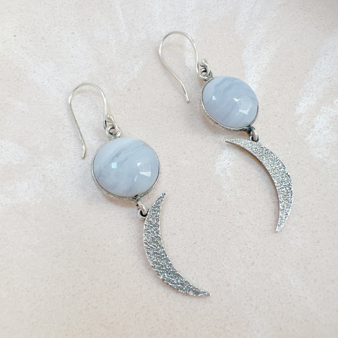 Blue Lace Agate Earrings