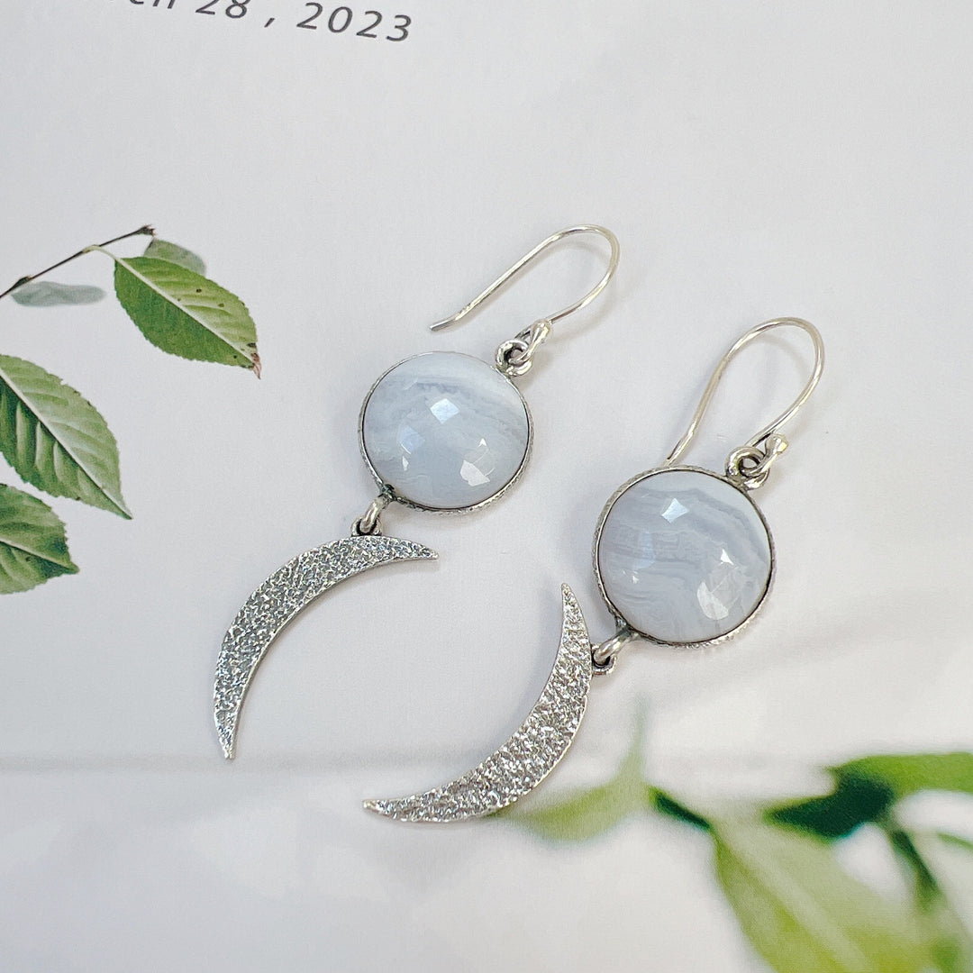 Blue Lace Agate Earrings