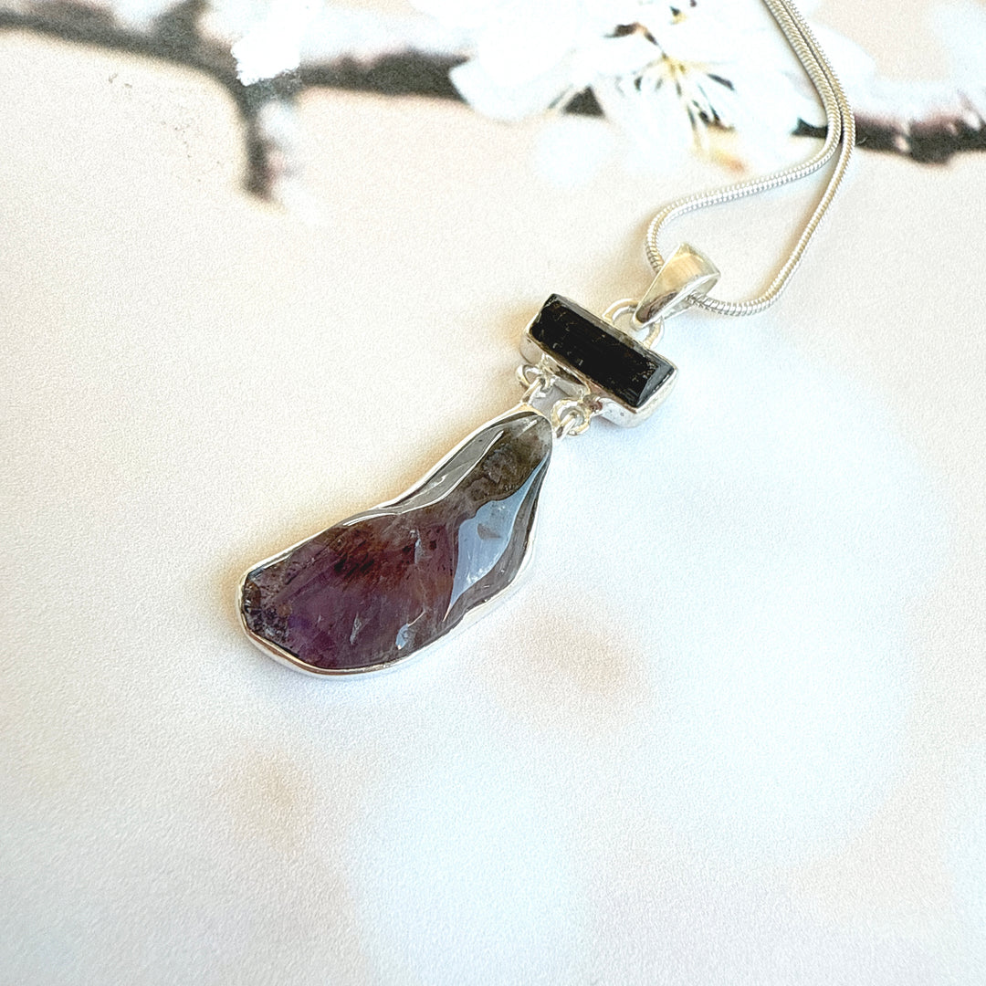 Black Tourmaline and Caxonete Pendant
