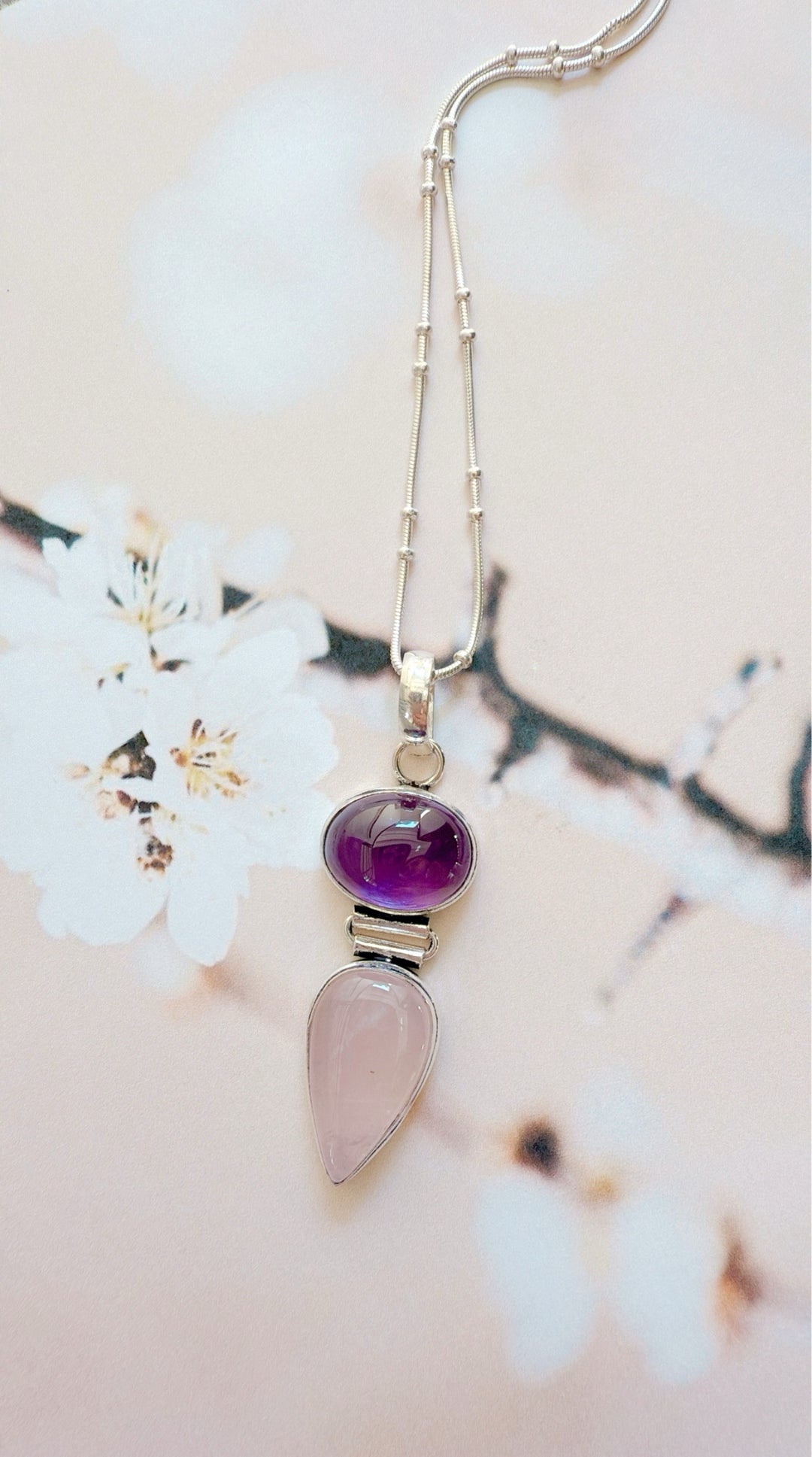 Amethyst & Rose Quartz Pendant