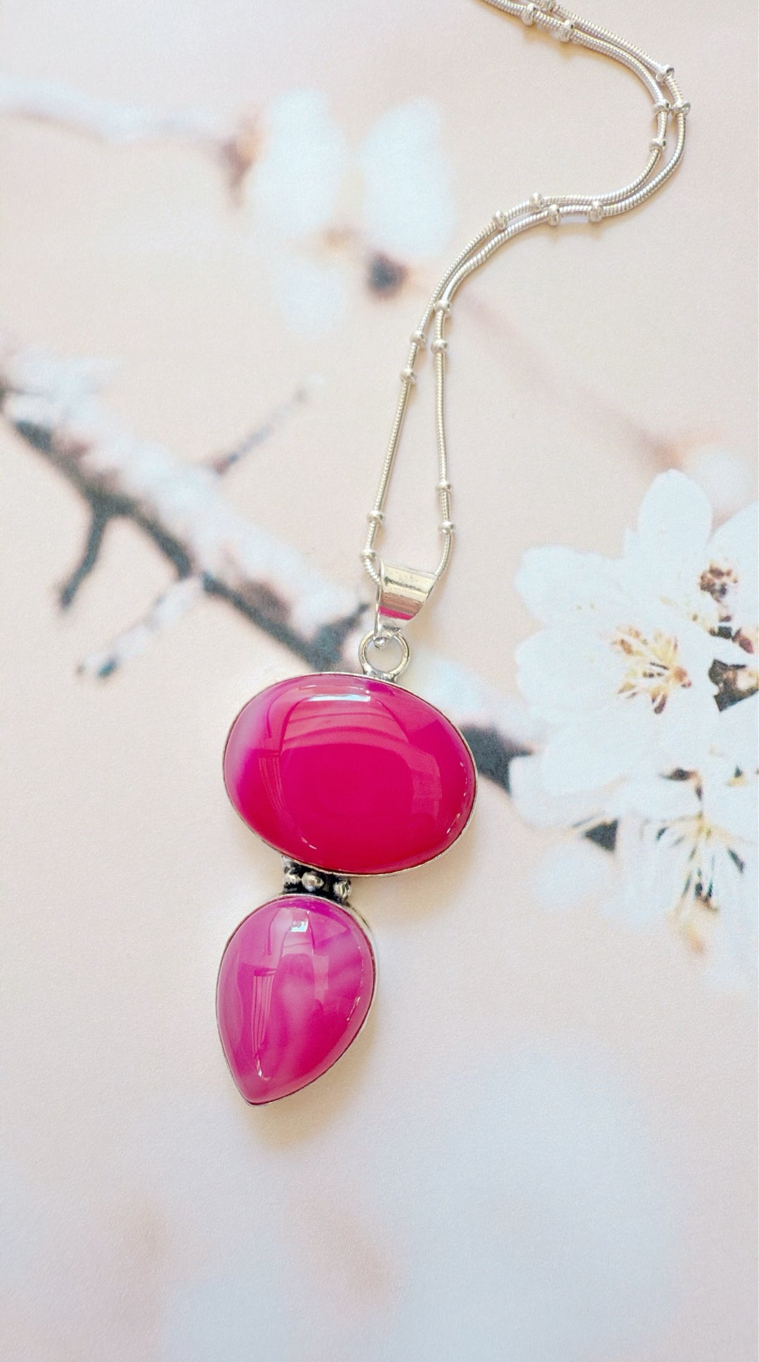 Pink Botswana Agate Pendant