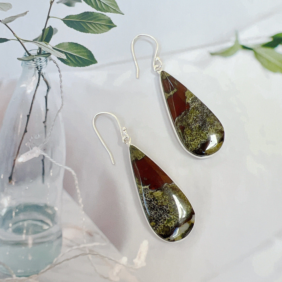 Dragon Blood Stone Earrings