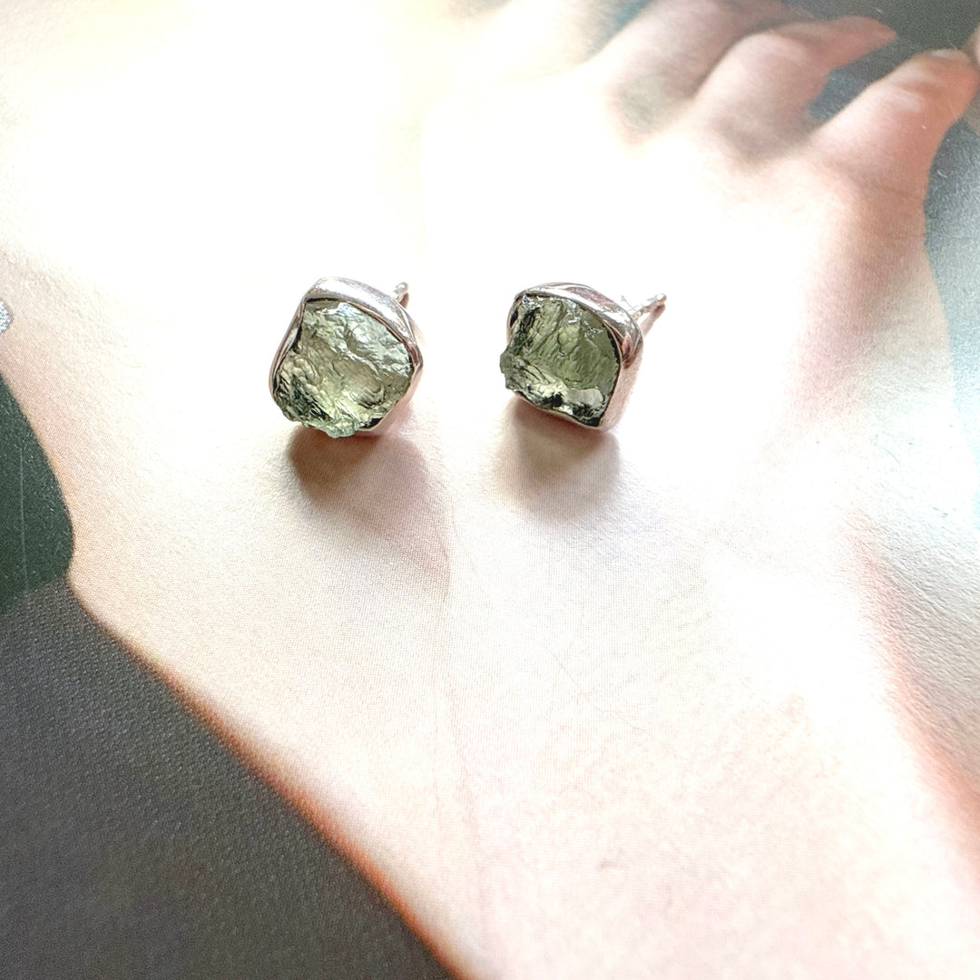 Moldavite Studs