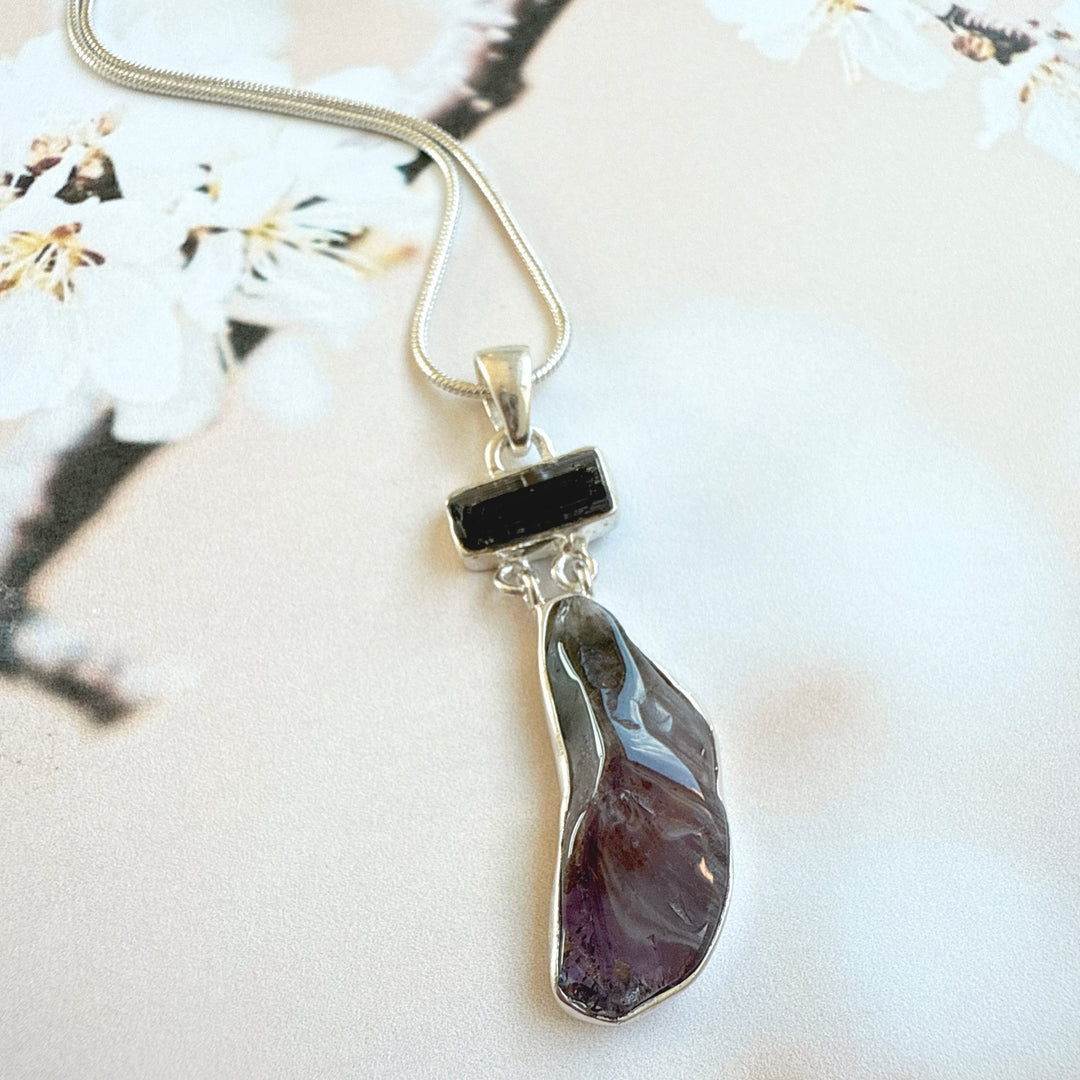 Black Tourmaline and Caxonete Pendant
