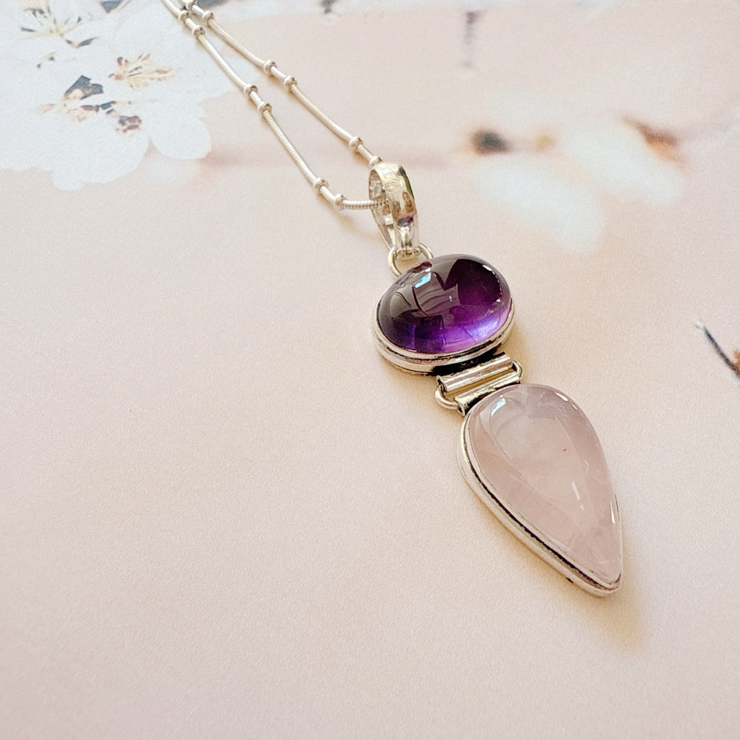 Amethyst & Rose Quartz Pendant