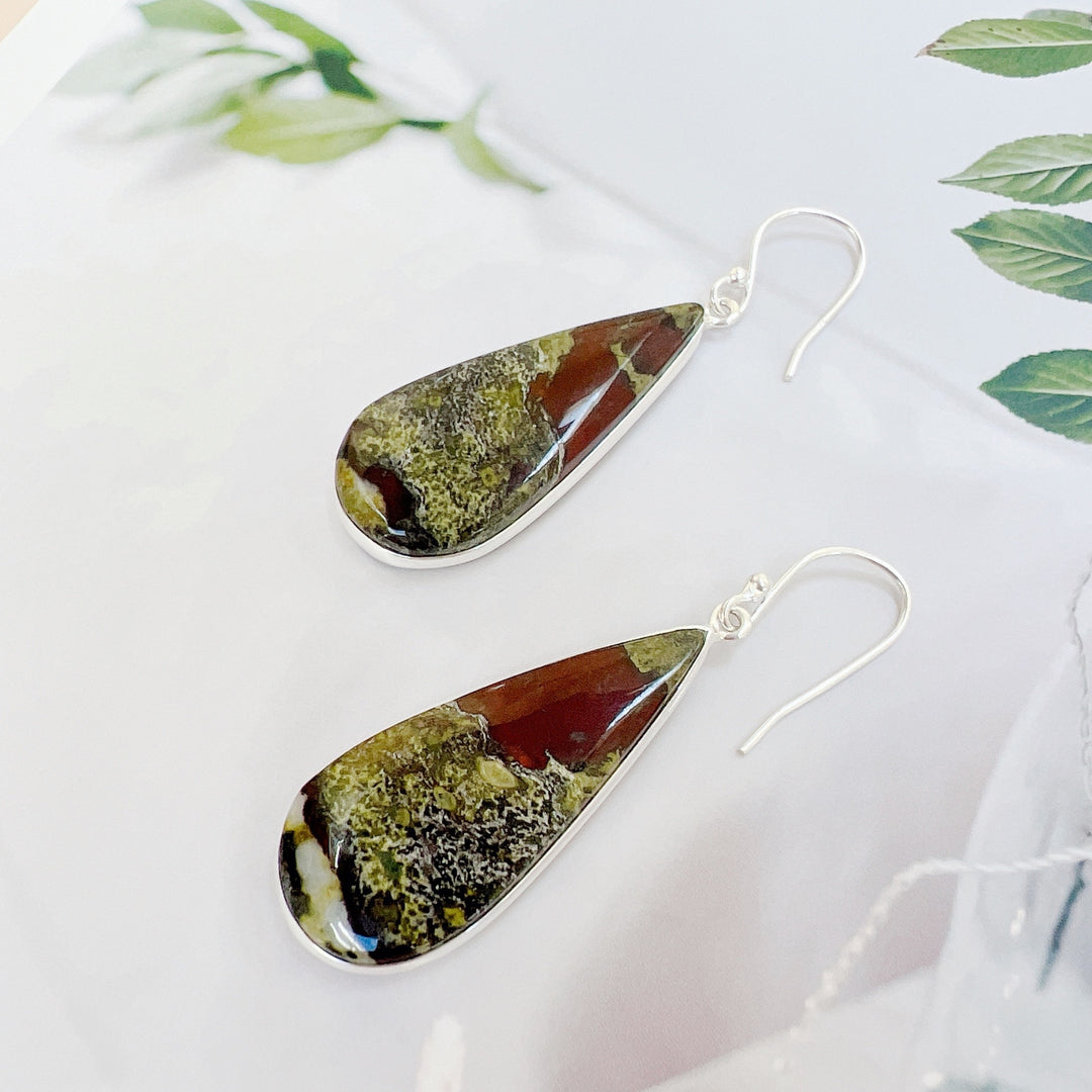 Dragon Blood Stone Earrings