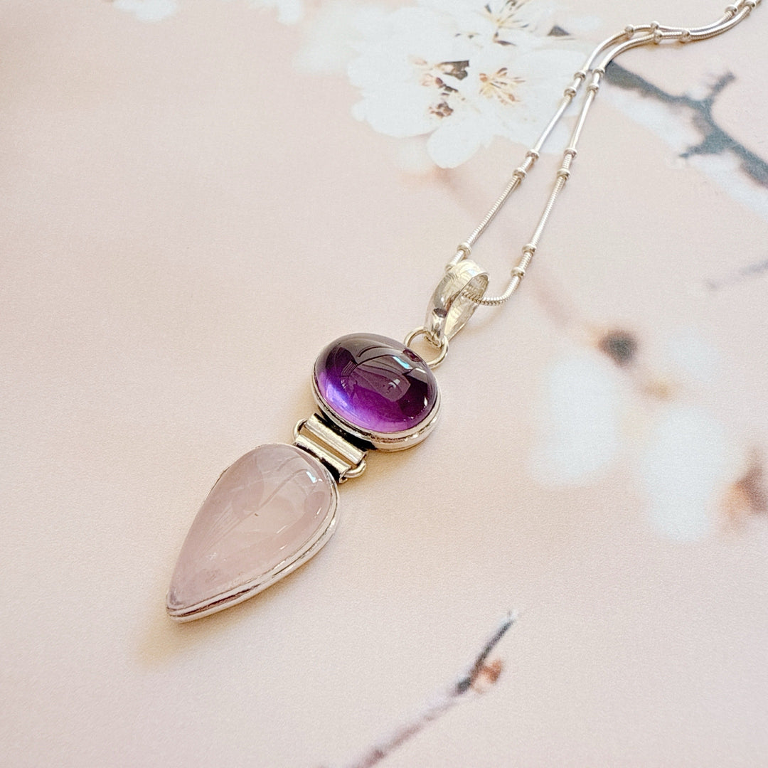 Amethyst & Rose Quartz Pendant