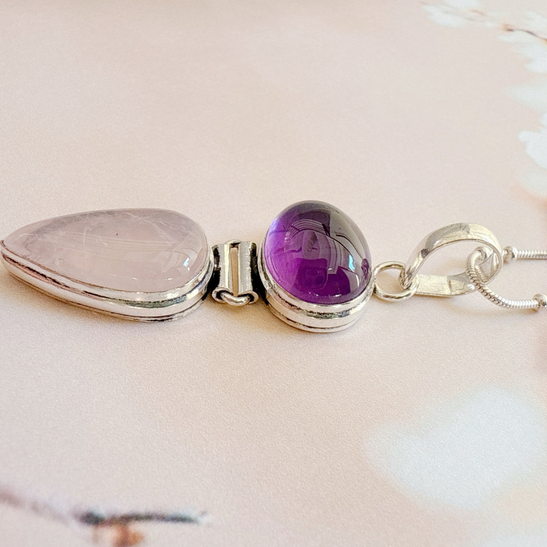 Amethyst & Rose Quartz Pendant