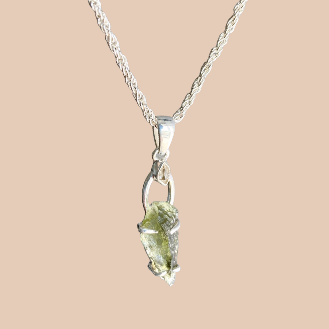 Moldevite & Herkemir Pendant