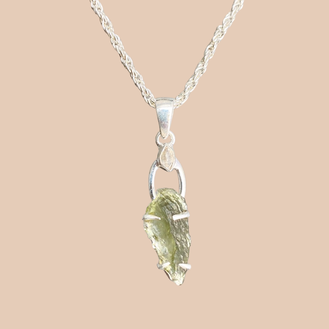 Moldevite & Herkemir Pendant