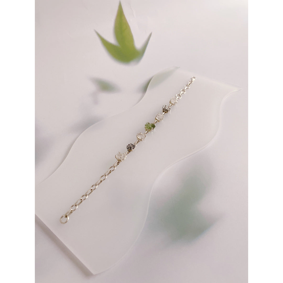 Moldevite, Herkimer Diamond & Meteorite Campo Del Cielo Bracelet