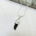 Moldavite with Herkimer Diamond Pendant