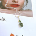 Moldavite & Green Tourmaline Pendant