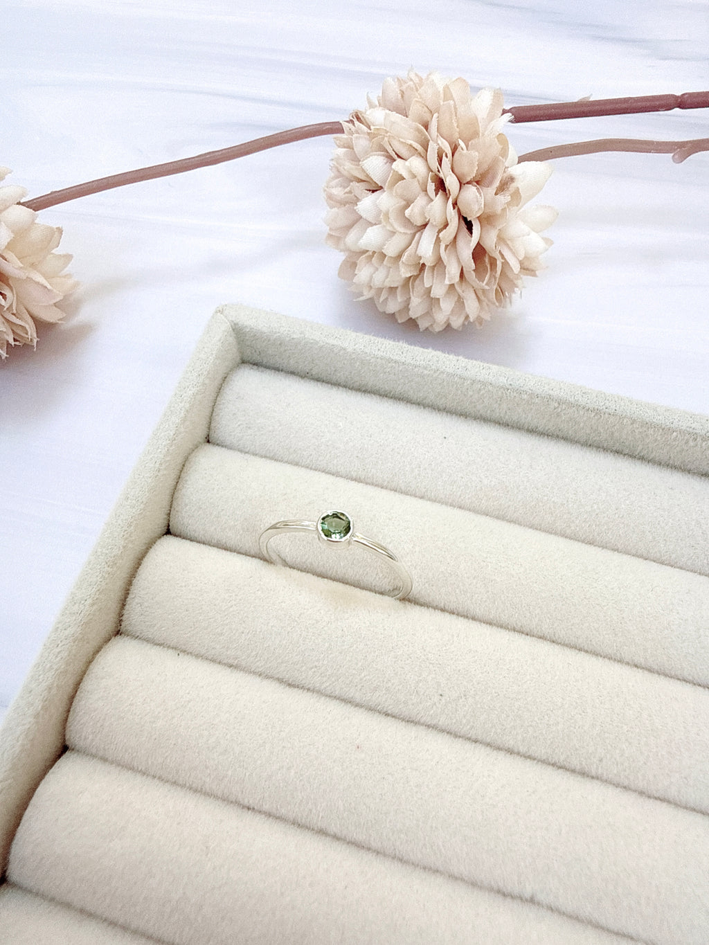 Faceted Moldavite Ring