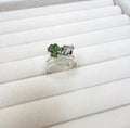 Moldavite, Herkimer Diamond & Meteorite Campo del Cielo Ring