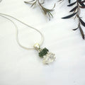 Moldavite with Herkimer Diamond Pendant