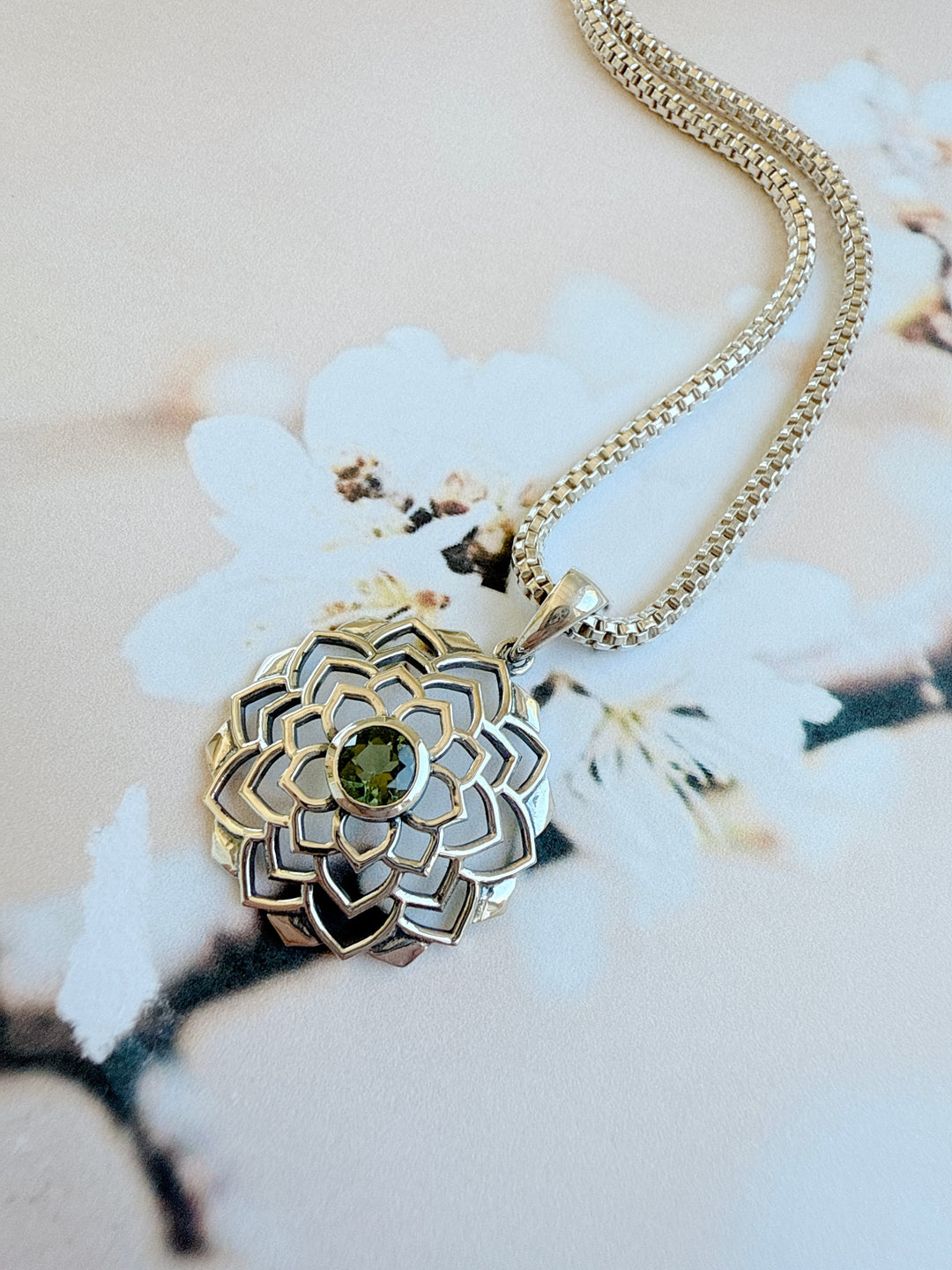 Round Celtic - Moldavite Faceted Pendant