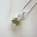 Moldavite with Herkimer Diamond Pendant