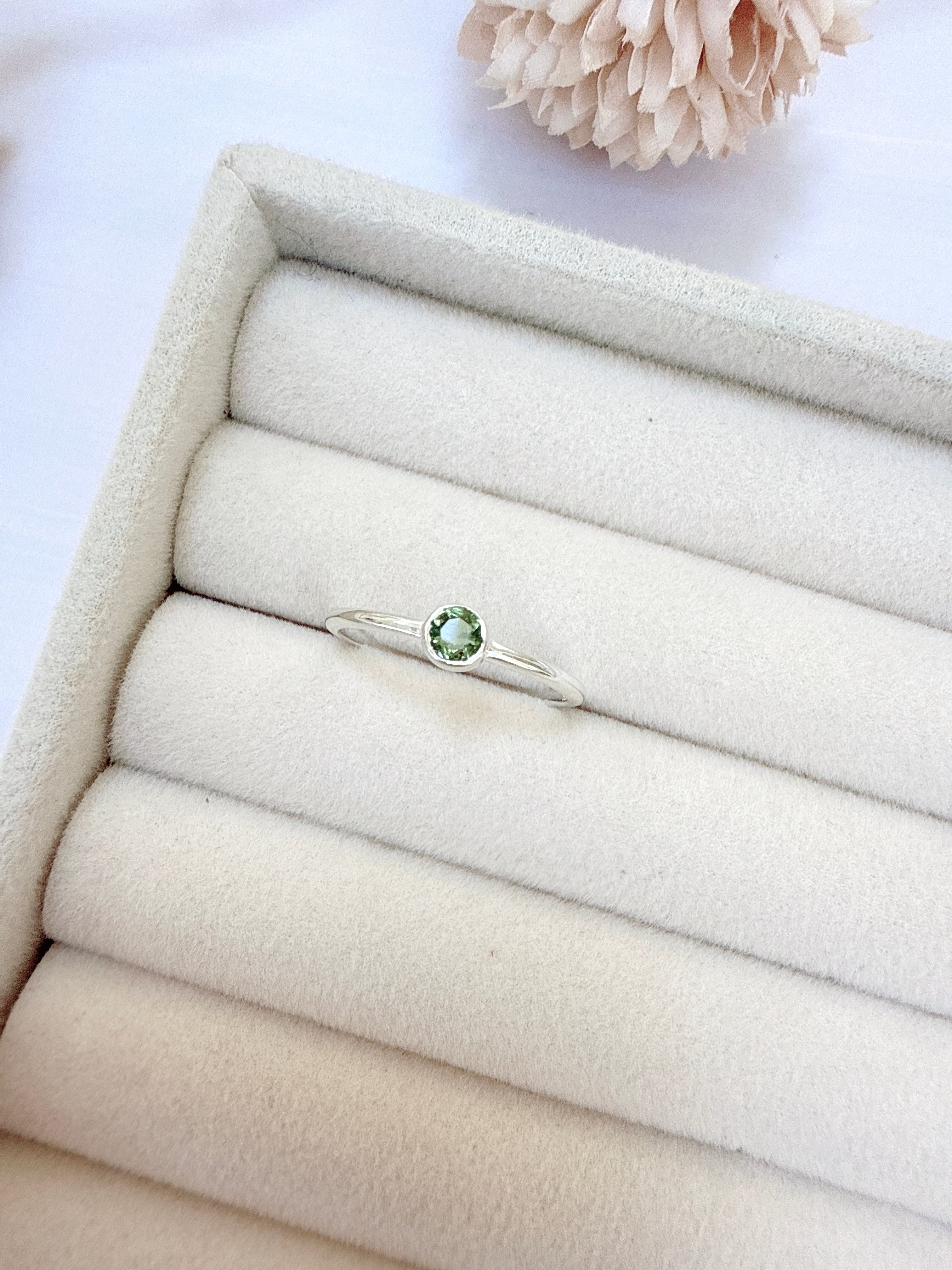 Faceted Moldavite Ring