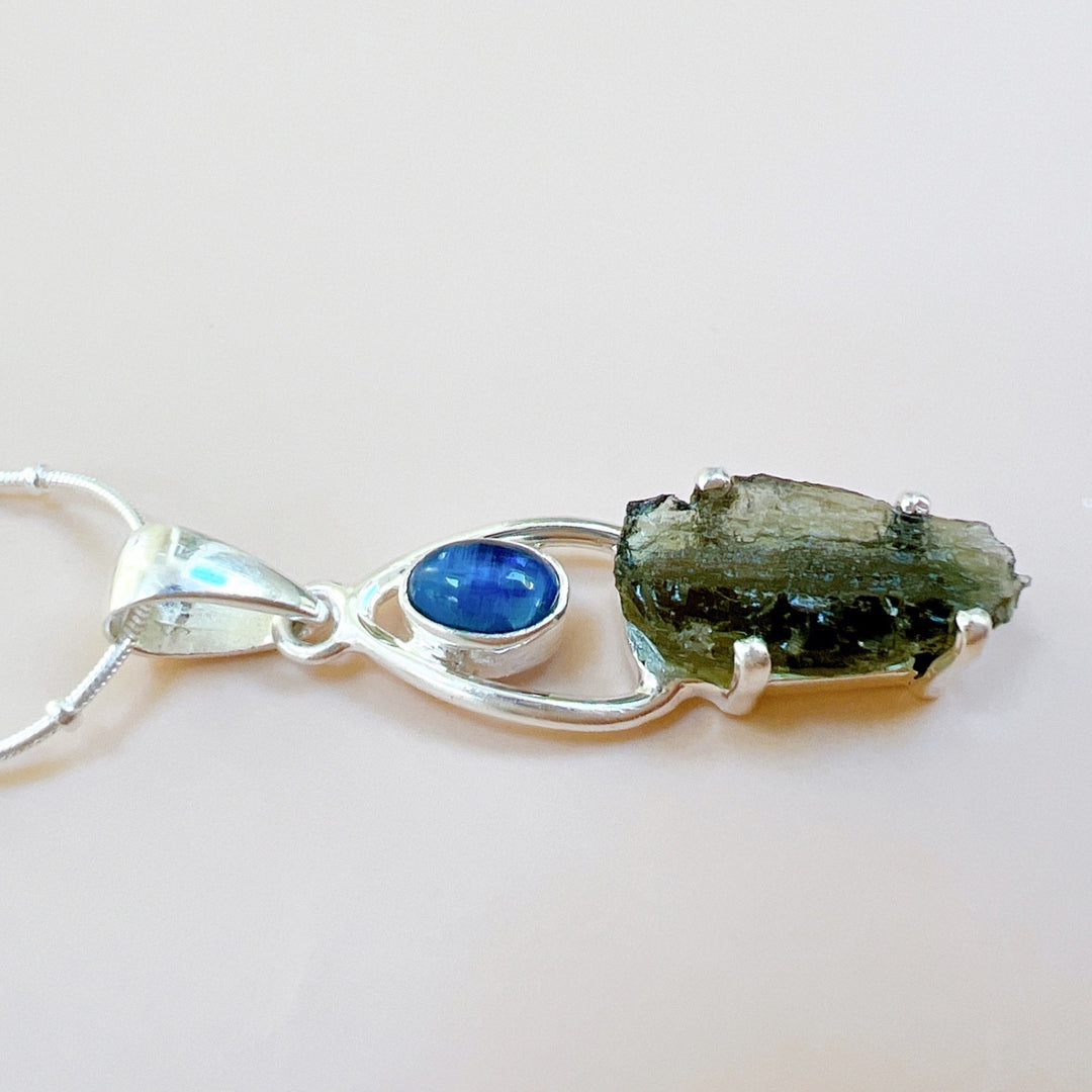 TANZANITE & MOLDAVITE PENDANT