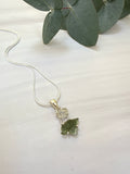 MOLDAVITE & HERKEMIER DIAMOND PENDANT