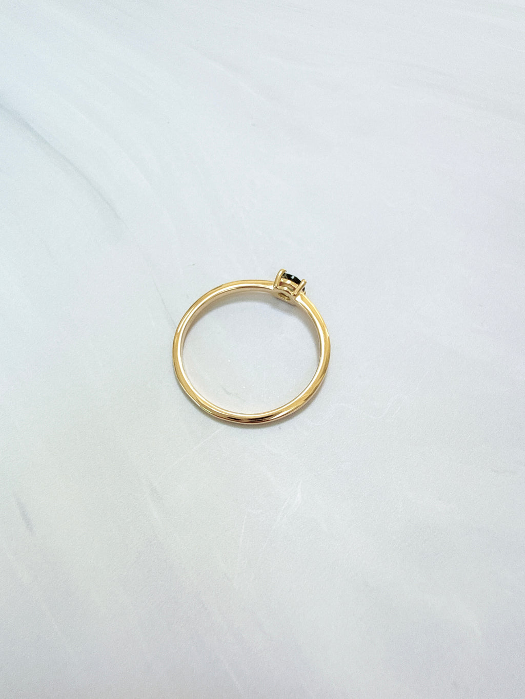 18K Gold Vermeil – Moldavite Faceted Ring