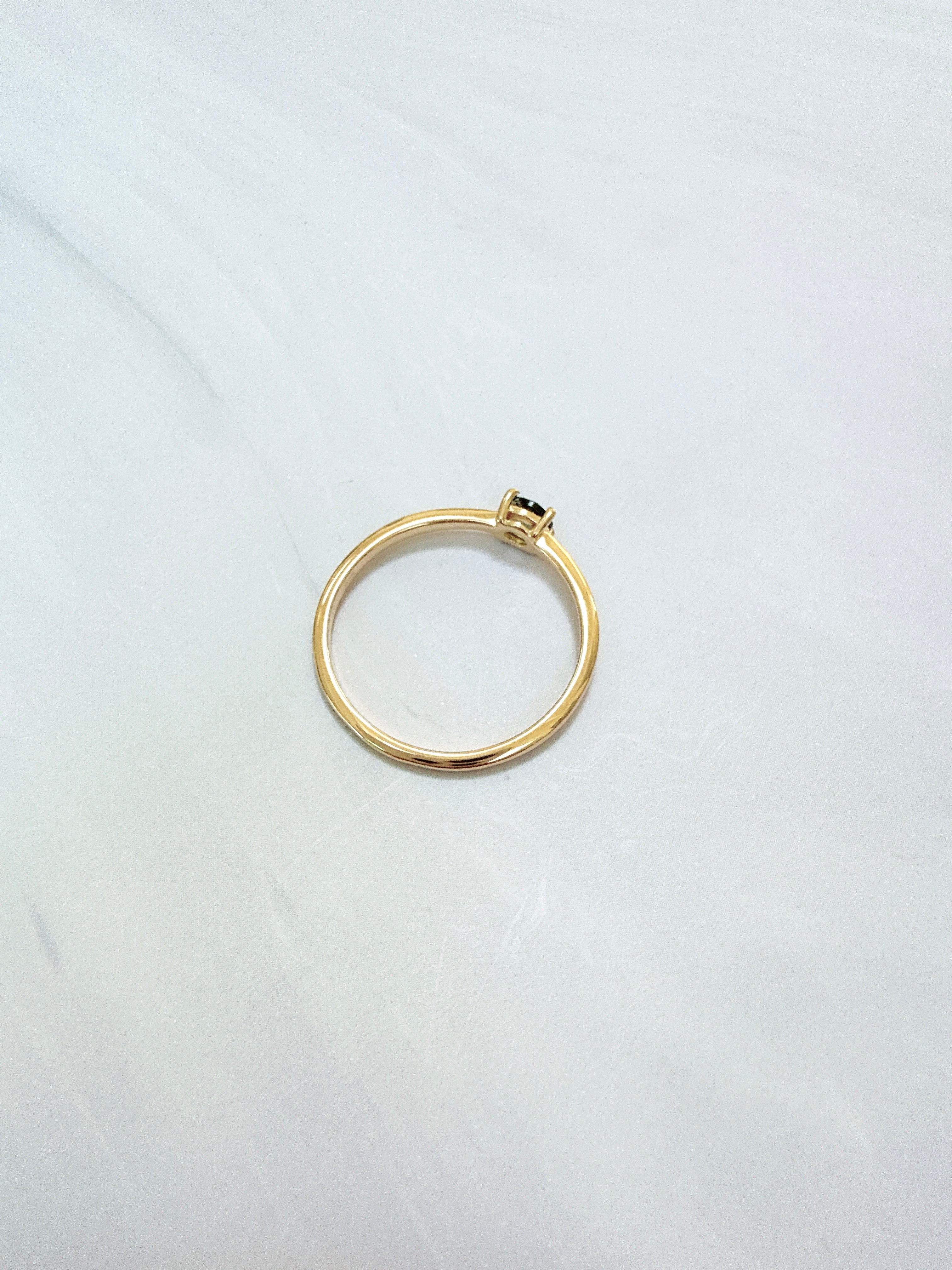 18K Gold Vermeil – Moldavite Faceted Ring