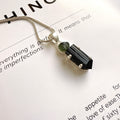 Moldavite & Black Tourmaline Pendant