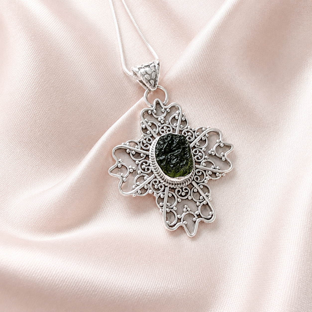 Designer Moldavite Pendant